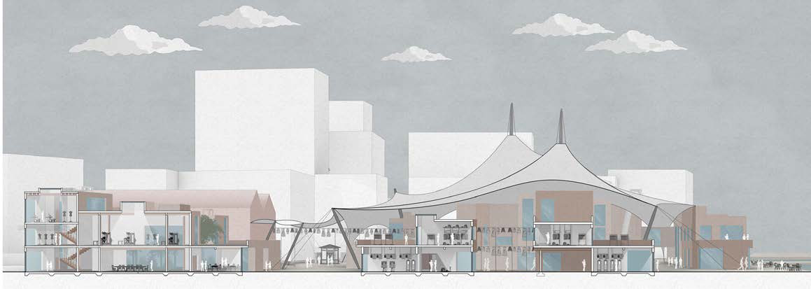 Recycled Textile Hub — massing study