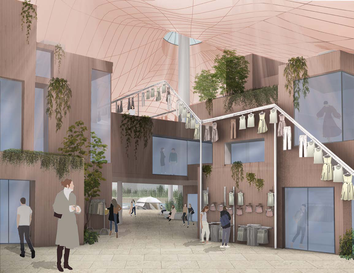 Recycled Textile Hub — interior study